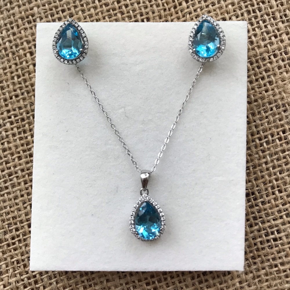 Blue sapphire jewelry set